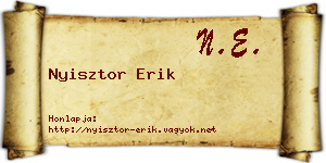 Nyisztor Erik névjegykártya